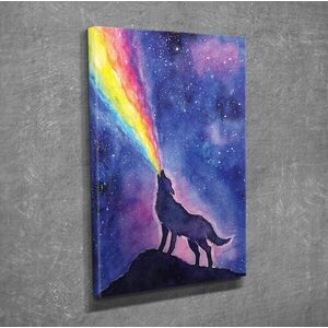 Imagine Tablou decorativ, DC350, Rama din lemn (grosime 3 cm), Multicolor