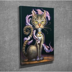 Imagine Tablou decorativ, DC351, Rama din lemn (grosime 3 cm), Multicolor