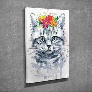 Imagine Tablou decorativ, DC355, Rama din lemn (grosime 3 cm), Multicolor