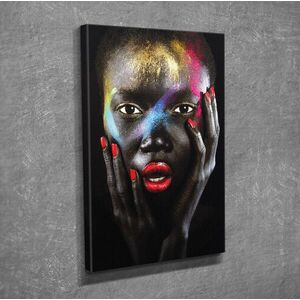 Imagine Tablou decorativ, DC361, Rama din lemn (grosime 3 cm), Multicolor