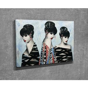 Imagine Tablou decorativ, DC366, Rama din lemn (grosime 3 cm), Multicolor