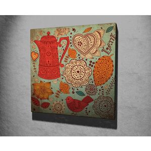 Imagine Tablou decorativ, KC225, Rama din lemn (grosime 3 cm), Multicolor