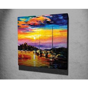 Imagine Tablou decorativ, KC266, Rama din lemn (grosime 3 cm), Multicolor