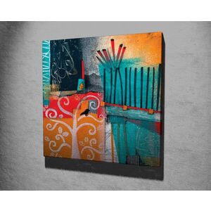 Imagine Tablou decorativ, KC292, Rama din lemn (grosime 3 cm), Multicolor