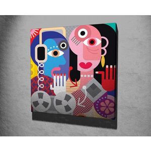 Imagine Tablou decorativ, KC296, Rama din lemn (grosime 3 cm), Multicolor