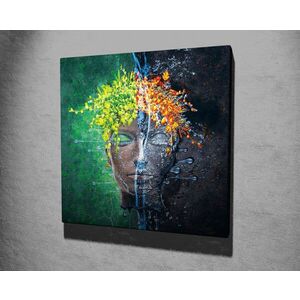 Imagine Tablou decorativ, KC299, Rama din lemn (grosime 3 cm), Multicolor