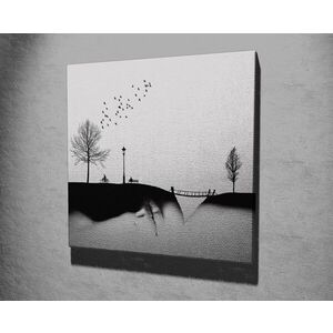 Imagine Tablou decorativ, KC302, Rama din lemn (grosime 3 cm), Multicolor