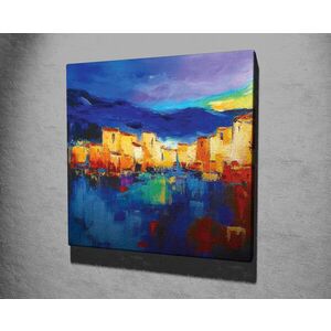 Imagine Tablou decorativ, KC308, Rama din lemn (grosime 3 cm), Multicolor
