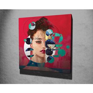 Imagine Tablou decorativ, KC311, Rama din lemn (grosime 3 cm), Multicolor