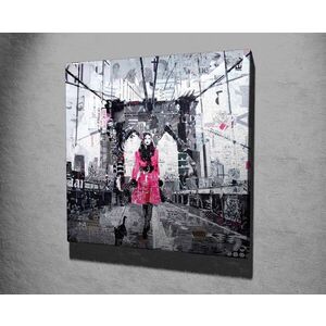 Imagine Tablou decorativ, KC339, Rama din lemn (grosime 3 cm), Multicolor