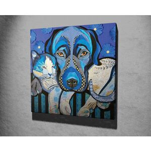 Imagine Tablou decorativ, KC340, Rama din lemn (grosime 3 cm), Multicolor