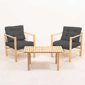 Imagine Set mobilier de gradina 3 piese, Hanah Home, MYG02, Antracit