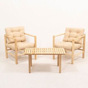 Imagine Set mobilier de gradina 3 piese, Hanah Home, MYG02, Crem