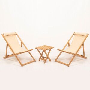 Imagine Set mobilier de gradina 3 piese, Hanah Home, MYN03, Crem