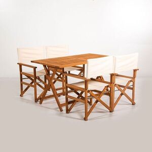 Imagine Set masa si scaune de gradina 5 piese, Hanah Home, MYR01, Crem