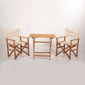 Imagine Set mobilier de gradina 3 piese, Hanah Home, MYR03, Crem