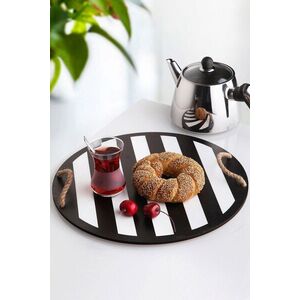 Imagine Tava pentru servire, Hermia, 283PLN1105, Dimensiuni: 34, 5 x 34, 5 x 0, 5 cm, Alb/Negru