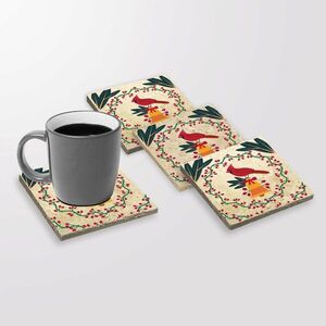 Imagine Set suporturi de pahare, Hermia, 366TYR1213, 10 x 10 x 1 cm, 4 piese, Multicolor
