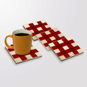 Imagine Set suporturi de pahare, Hermia, 366TYR1222, 10 x 10 x 1 cm, 4 piese, Multicolor