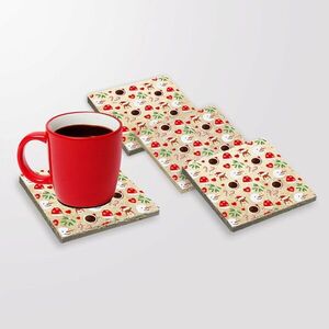 Imagine Set suporturi de pahare, Hermia, 366TYR1226, 10 x 10 x 1 cm, 4 piese, Multicolor