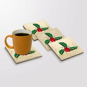 Imagine Set suporturi de pahare, Hermia, 366TYR1229, 10 x 10 x 1 cm, 4 piese, Multicolor