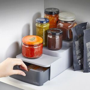 Imagine Organizator pentru frigider, ORG, 11x16x26 cm, Gri