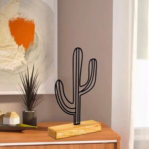Imagine Decoratiune, Cactus, 22x41x4 cm, Negru