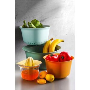 Imagine Set boluri mixare si storcator fructe, Hermia, 430KSV9443, Dimensiune: 12, 5 x 21, 5 x 21, 5 cm / 1500 ml (1 bucată), Multicolor