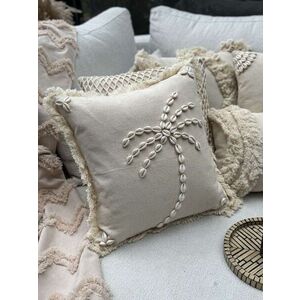 Imagine Husa de perna, Den003, 43x43 cm, 50% BUMBAC/50% SCOICI DE MARE, Bej