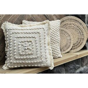 Imagine Husa de perna, Den002, 43x43 cm, 30% BUMBAC/70% SCOICI DE MARE, Bej
