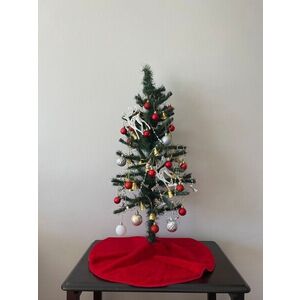 Imagine Covoras pentru brad, Pelush Christmas, 50x50 cm, Poliester, Rosu