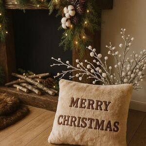 Imagine Perna, Merry Christmas, 43x43 cm, Poliester, Bej