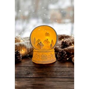 Imagine Suport lumanare, Winter Globe, 10x10x13 cm, Bioplastic, Crem