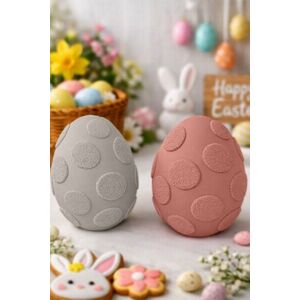 Imagine Set suporturi lumanari, Easter Egg, Bioplastic, Gri/Roz
