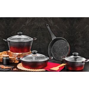 Imagine Set vase pentru gatit, Hermia, 357NYP1114, Ghiveci 2: 24 cm / 6, 5 l (1 bucată), Rosu