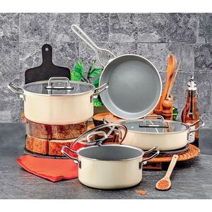 Imagine Set vase pentru gatit, Hermia, 357NYP1113, Ghiveci 2: 24 cm / 6, 5 l (1 bucată), Crem