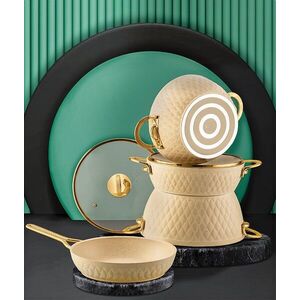 Imagine Set vase pentru gatit, Hermia, 357NYP1112, Ghiveci 2: 24 cm / 6, 5 l (1 bucată), Crem