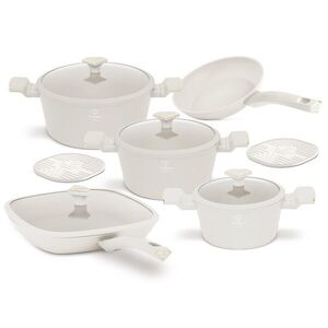 Imagine Set pentru gatit Fashion TV, Sahara, 11 piese, aluminiu forjat, crem