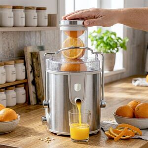 Imagine Storcator de fructe Berlinger Haus, Sahara, 500W, 600 ml/1300 ml, inox, crem/argintiu