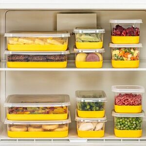 Imagine Set organizatoare frigider, Hermia, 964FRM3433, Dimensiune: 10, 5 x 21, 5 x 6, 5 cm / 1000 ml (4 bucăți) , Galben