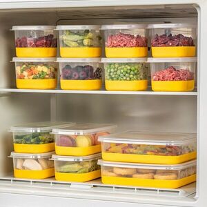 Imagine Set organizatoare frigider, Hermia, 964FRM3435, Dimensiune: 10, 5 x 21, 5 x 6, 5 cm / 1000 ml (4 bucăți) , Galben