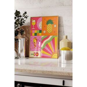 Imagine Tablou decorativ, 109754, Lemn masiv, Sticla PVC, Multicolor