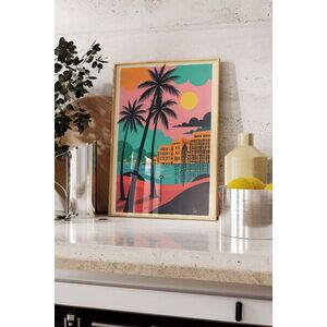 Imagine Tablou decorativ, 109768, Lemn masiv, Sticla PVC, Multicolor