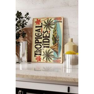 Imagine Tablou decorativ, 109771, Lemn masiv, Sticla PVC, Multicolor