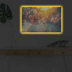Imagine Tablou decorativ cu lumina LED, 4570DHDACT-167, PÂNZĂ DIN PIELE ÎNTOARSĂ, Dimensiune: 45 x 70 cm, Multicolor