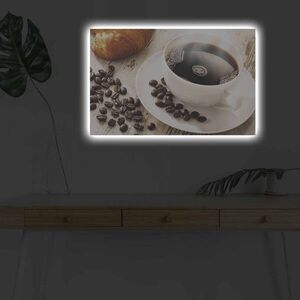 Imagine Tablou decorativ cu lumina LED, 4570KDACT-001, PÂNZĂ DIN PIELE ÎNTOARSĂ, Dimensiune: 45 x 70 cm, Multicolor