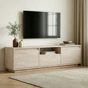 Imagine Comoda TV, Hanah Home, Sentinel, 160x42x30 cm, PAL, Travertin