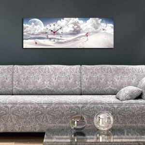 Imagine Ceas de perete, 3090CS-57, PÂNZĂ DIN PIELE ÎNTOARSĂ, 30 x 90 cm, Multicolor