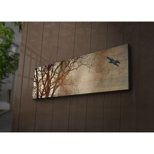 Imagine Tablou decorativ cu lumina LED, 3090İACT-65, PÂNZĂ DIN PIELE ÎNTOARSĂ, 30 x 90 cm, Multicolor