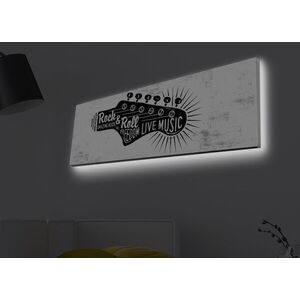 Imagine Tablou decorativ cu lumina LED, 3090MDACT-002, PÂNZĂ DIN PIELE ÎNTOARSĂ, 30 x 90 cm, Multicolor